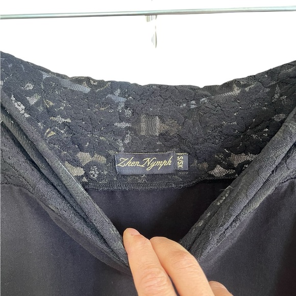 Lace trim high/low maxi midi skirt stretchy XS/S - Picture 12 of 12